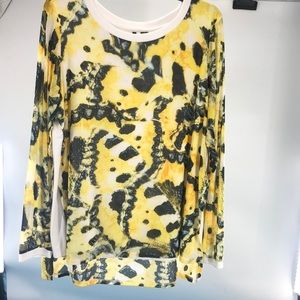 Skyes the Limit Butterfly Long Sleeve Blouse sz L